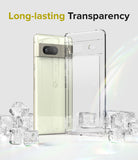 Google Pixel 7 Case | Fusion - A clear phone case next to a Pixel 7 phone surrounded by ice cubes against a light background.