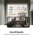 Redmi Note 10 / 10s Screen Protector | Invisible Defender - Redmi Note 10 / 10s Screen Protector - Transparent glass screen protector floating above a smartphone displaying a cafe scene.