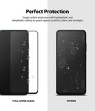Redmi Note 10 / 10s Screen Protector | Invisible Defender - Redmi Note 10 / 10s Screen Protector - Comparison showing water beading on protective glass versus smudged, unprotected screen.