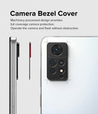 Redmi Note 11 Pro / 11 Pro 5G | Camera Styling - A black camera bezel cover being applied to a white smartphone camera module.