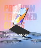 Redmi Note 11 Pro / 11 Pro 5G Screen Protector [2P] | Invisible Defender - Redmi Note 11 Pro / 11 Pro 5G Screen Protector - Tempered glass sheet hovering above a smartphone on a gradient background.