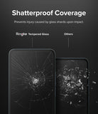 Redmi Note 11 Pro Plus Screen Protector | Invisible Defender Glass [2P] - Redmi Note 11 Pro Plus Screen Protector - Comparison showing Ringke glass staying intact versus shattered glass.