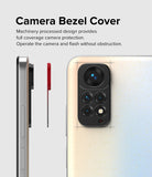 Redmi Note 11S | Camera Styling - A black protective bezel cover applied to the rear camera module of a smartphone.