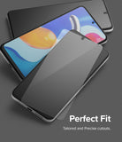 Redmi Note 11 / 11S Screen Protector [2P] | Invisible Defender - Redmi Note 11 / 11S Screen Protector - Tempered glass screen protector being applied to a smartphone with a colorful display.