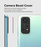 Redmi Note 11 | Camera Styling - A protective black camera bezel cover applied to the rear camera module of a light blue smartphone.