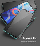 Redmi Note 11T 5G / Poco M4 Pro 5G Screen Protector | Invisible Defender - Redmi Note 11T 5G / Poco M4 Pro 5G Screen Protector - Glass screen protector hovering over a smartphone with a cutout.