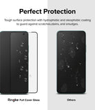 Redmi Note 11T 5G / Poco M4 Pro 5G Screen Protector | Invisible Defender - Redmi Note 11T 5G / Poco M4 Pro 5G Screen Protector - Comparison of a clean Ringke glass protector and a smudged screen.