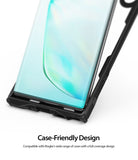 Galaxy Note 10 Screen Protector | Dual Easy Film - A Galaxy Note 10 with a screen protector inside a black protective case.