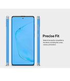Galaxy Note 10 Lite Screen Protector | Dual Easy Film - Galaxy Note 10 Lite Screen Protector - Front and side views of a smartphone showing a precise screen protector fit.