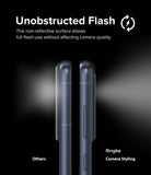 Galaxy S21 FE | Camera Styling - Comparison showing clear flash light with Ringke cover versus blocked light on others.