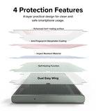 Galaxy S23 Ultra Screen Protector | Dual Easy Film Wing [2 Pack] - Galaxy S23 Ultra Screen Protector - Exploded view showing four protective layers and Dual Easy Wing installation feature.