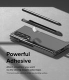 Galaxy S Pen (Fold Edition) Holder | Slim - Adhesive pen holder, S Pen, and phone case on a gray surface.