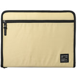 Pad Pouch | Smart Zip Pouch - Beige rectangular zippered tablet sleeve with black trim and a small branded label in the corner.