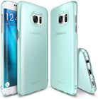 Galaxy S7 Edge Case | Slim - Translucent mint green slim phone case shown from front, back, and bottom angles.