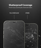 iPhone 12 Mini Screen Protector | Invisible Defender Glass - Comparison of crack patterns on full cover glass vs others.