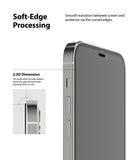 iPhone 12 / 12 Pro Screen Protector | Invisible Defender Glass - iPhone 12 / 12 Pro Screen Protector - Close-up of phone edge showing smooth 2.5D curved glass transition and grip design.