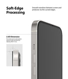iPhone 13 Mini Screen Protector | Invisible Defender Glass - iPhone 13 Mini Screen Protector - Close-up of phone edge showing smooth 2.5D curved glass transition and grip design.