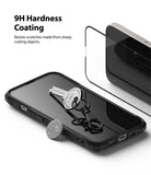 iPhone 13 Mini Screen Protector | Invisible Defender Glass - iPhone 13 Mini Screen Protector - A key and coin resting on a phone screen protected by scratch-resistant glass.