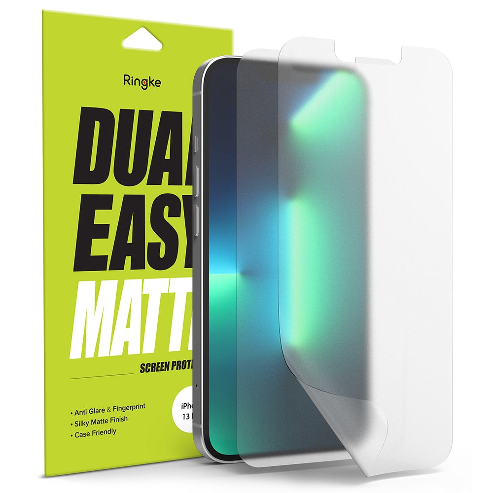 iPhone 13 Pro Max Screen Protector | Dual Easy Film Matte - Matte screen protector film peeling off an iPhone 13 Pro Max.