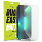 iPhone 13 Pro Max Screen Protector | Dual Easy Film Matte - Matte screen protector film peeling off an iPhone 13 Pro Max.