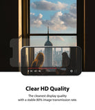 iPhone 13 Pro Max Screen Protector | Dual Easy Film Matte - iPhone 13 Pro Max Screen Protector - Matte film overlaying a phone screen showing a city view with clear HD quality.