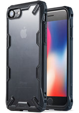 iPhone 8 / 7 Case | Fusion-X - Black rugged protective case with a clear back panel on an iPhone 8/7.